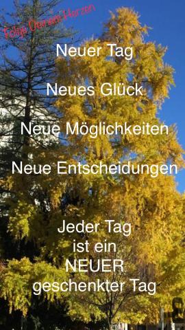 Jeder Tag ist ein neuer Tag mit neuen Möglichkeiten